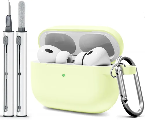 Vista 16 de Funda para AirPods Pro con kit de limpieza, funda de silicona suave para Apple AirPod Pro de 1ª/2ª generación, accesorios de funda AirPods Pro/Pro 2