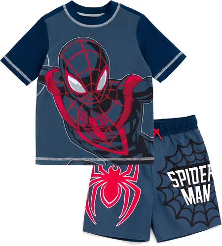 Vista 15 de Marvel Conjunto de 2 piezas de traje de baño y traje de baño para niños Hombre Araña Azul