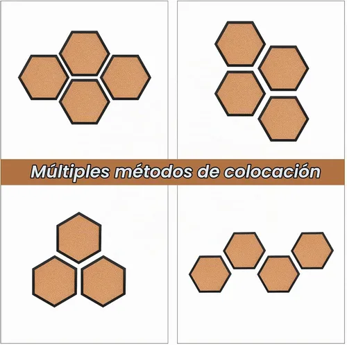 Vista 9 de Facilife Paquete de 4 tableros de corcho, corchos para pared, pequeñas decoraciones de tablero de corcho, tableros de corcho para paredes con marco