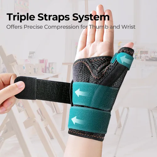 Vista 3 de CURECARE Nueva Férula de Pulgar Actualizada para Mujeres y Hombres, Férula de Pulgar Reversible para el Síndrome del Pulgar Gatillo para Soporte