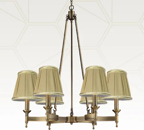 Vista 4 de Royal Designs, Inc. Lámpara de araña Imperio con moldura decorativa CS-404AGL, oro antiguo, 3 x 5 x 4,5