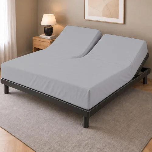 Vista 30 de Sábana bajera ajustable de tamaño para catre de 30" x 75", 100% algodón egipcio, perfecta para literas de campamento/casas rodantes/camas de Gris