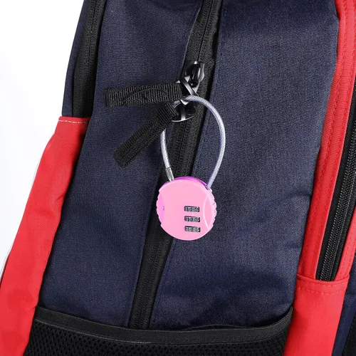 Vista 5 de Candado de combinación de 3 dígitos, 2 unidades, impermeable, para exteriores, para equipaje, mini candado de combinación para gimnasio escolar