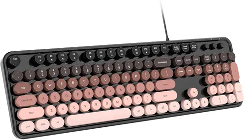 Vista 19 de Dilter Teclado USB con Cable para Computadora con Retroiluminación - Teclado de Tamaño Completo para Oficina con Numericero, Indicadores