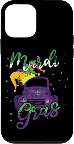 Vista 12 de Funda para iPhone 15 Truck Jester 2024 Mardi Festival Parade Beads Mardi Gras