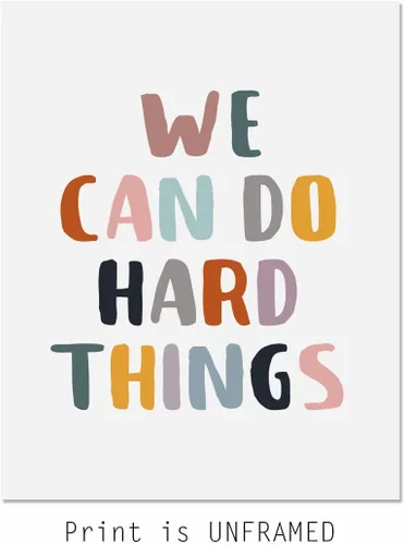 Vista 2 de We Can Do Hard Things, Classroom Wall Decor, Positive Quotes, Kids Affirmation, Kids Room Wall Art, Positive Classroom Print, Playroom Wall Decor