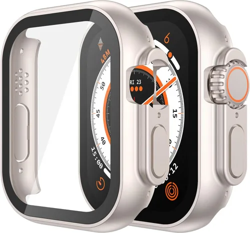 Vista 66 de Misxi Juego de 2 Fundas de Vidrio Templado Compatibles con Apple Watch Series 3 y Series 2 de 1.496 Pulgadas, Protector de Pantalla de Policarbonato