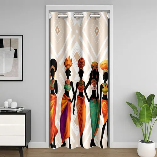 Vista 8 de jejeloiu Cortina opaca con diseño de delfín, bonita cortina de puerta de animales del océano, privacidad hawaiana, decoración de vida marina