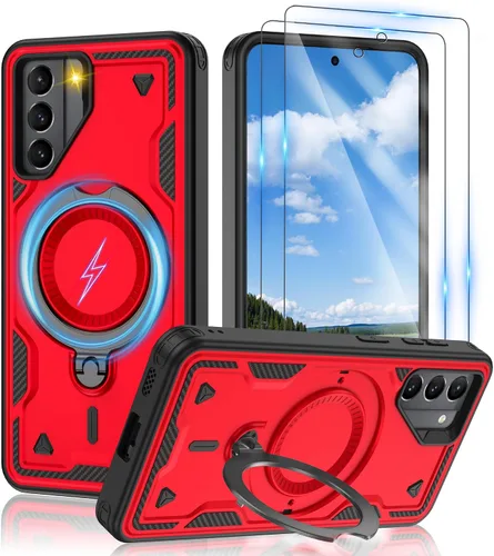 Vista 114 de Gritup fro Funda para Google Pixel 9A, funda protectora magnética de grado militar compatible con Mag-Safe, 2 protectores de pantalla HD, soporte