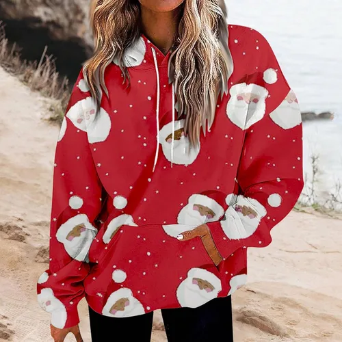 Vista 3 de Miekld Sudaderas con capucha para mujer, talla grande, con bolsillos, manga larga, cordón y cremallera suelta