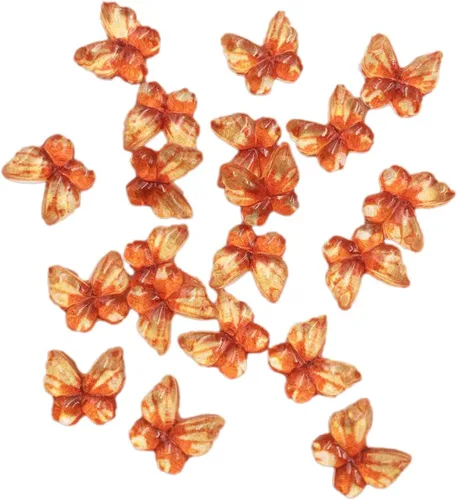 Vista 6 de Diamantes de imitación de mariposa con parte trasera plana, 80 unidades de 0.394 pulgadas, dijes de mariposa de resina para uñas, adornos, álbumes