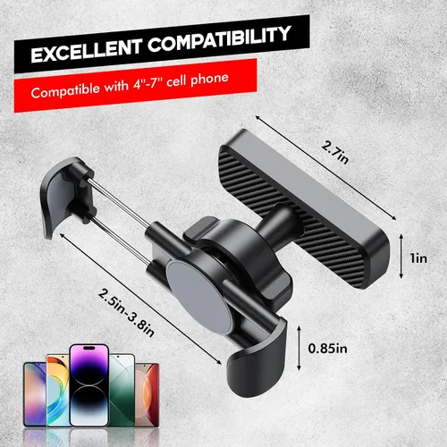 Vista 2 de Soporte magnético para teléfono para gimnasio, potente base magnética N52, soporte magnético ajustable multiángulo para teléfono, accesorios