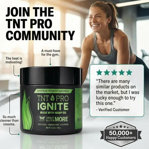 Vista 10 de TNT Pro Ignite - Crema para sudar - Gel caliente preentrenamiento para reafirmar y apretar