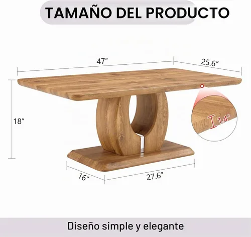 Vista 2 de LKTART Mesa de Centro Rectangular para Sala de Estar, Mesas de Centro de Imitación de Mármol con Almacenamiento, Base Moderna Estable Mesa de Centro