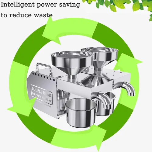 Vista 6 de Máquina de prensa de aceite de 1500 W con salidas de aceite dobles, extractor automático de expulsor de aceite comercial de acero inoxidable