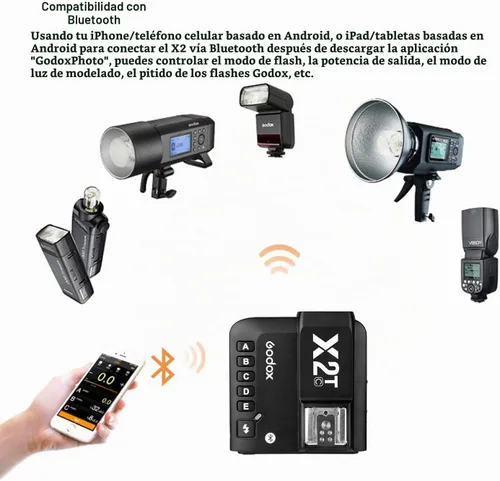 Vista 3 de Godox Disparador de flash inalámbrico X2T-C TTL para Canon EOS 6DII 5DIII
