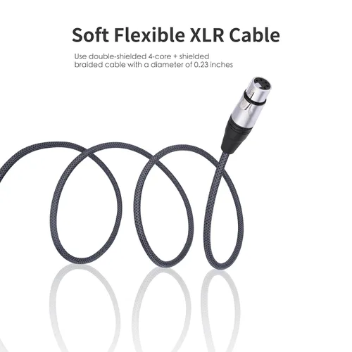Vista 4 de Cable XLR macho a hembra DMX512 de 1 pie, 5 pines macho a hembra DMX512, DMX-512 XLR de 5 pines macho a hembra, paquete de 2