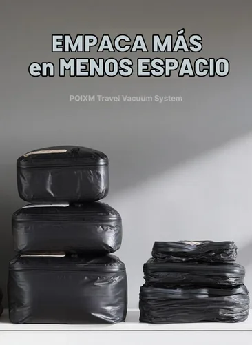 Vista 2 de Bolsas de vacío para viajes con bomba inalámbrica, cremallera abierta de 180°, impermeable IP67, bolsas de compresión reutilizables que ahorran