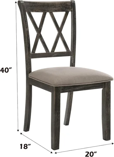 Vista 2 de Acme Claudia II - Silla auxiliar (juego de 2) en gris desgastado