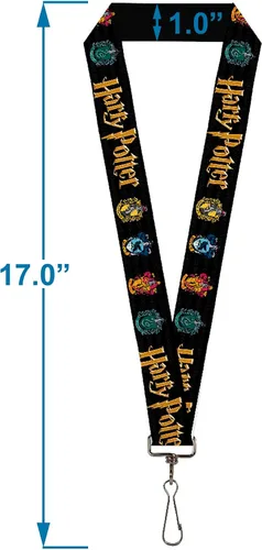 Vista 3 de Cordón de hebilla hacia abajo, 1.0 pulgadas, Harry Potter Hufflepuff/Ravenclaw/Gryffindo