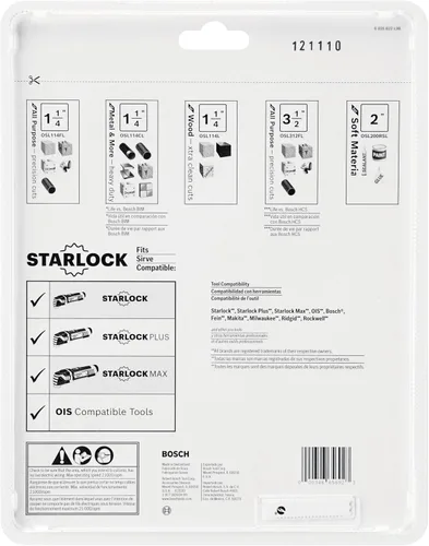Vista 3 de BOSCH Starlock® Juego de cuchillas oscilantes para corte de carburo multiherramienta OSL005L (5 piezas)