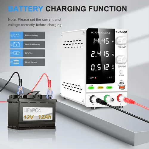 Vista 3 de Fuente de alimentación de CC variable 30V 10A, codificador de 300 W ajustable 1V ~ 24 V LiFePO4 iones de litio etc. Cargador de batería Banco