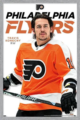 Vista 13 de Trends International Póster de pared de la NHL Philadelphia Flyers - Travis Konecny Feature Series 23 Versión enmarcada de caoba