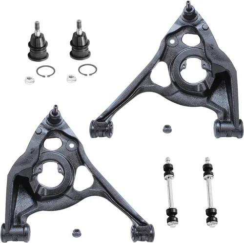 Vista 55 de Detroit Axle - Kit de extremo delantero para Chrysler 300 Dodge Charger 2011-2023 Challenger, 2 Lower Rearward Control Arms 2 Outer Tie Rods 2