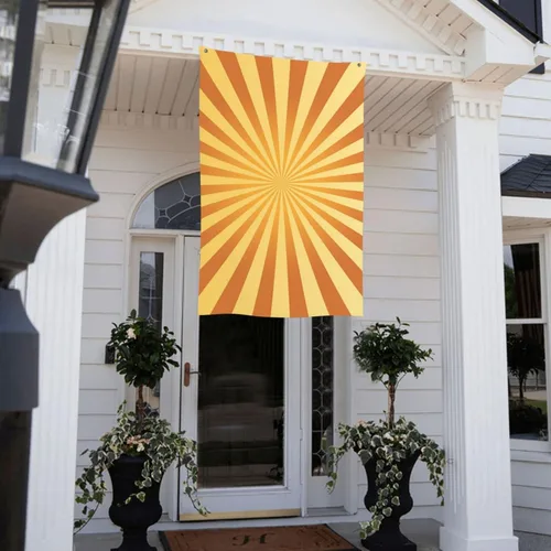 Vista 7 de Banderas para exteriores, retro de los años 60, bandera de jardín de verano de doble cara, banderas de patio de 3 x 5 pies, decoración de jardín