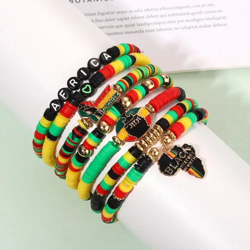 Vista 140 de Surfer Heishi - Pulseras apilables para mujer, apilables, de vinilo arcoíris, disco de arcilla, pulseras elásticas para la amistad, joyería bohemia