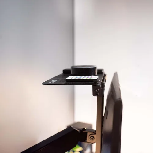 Vista 7 de VIVO 13 pulgadas Montura de estante para monitor VESA sobre y bajo, para dispositivos multimedia, altavoces, routers y más, compatible con VESA