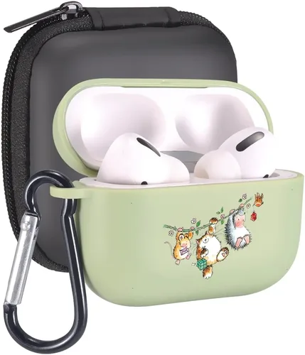 Vista 20 de Funda de mariposas rosas para AirPods Pro con llavero, diseño de animales lindos funda protectora de TPU suave compatible con AirPods Pro Charging