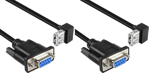 Vista 9 de MEIRIYFA Cable adaptador USB hembra a RS-232 DB9 hembra, USB 2.0 a Serial RS232 DB9 (9 pines) Cable convertidor para caja registradora, módem