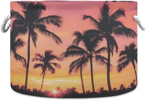 Vista 17 de Cesta de almacenamiento grande plegable bolsa de ropa redonda plegable de tela para la ropa sucia cesta plegable cubo de lavado abstracto moderno