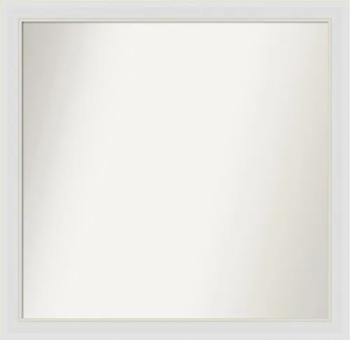Vista 381 de Amanti Art Espejo de baño blanco para sobre el fregadero, 24 x 26 pulgadas, espejo rectangular blanco y blanco, marco de madera contemporáneo