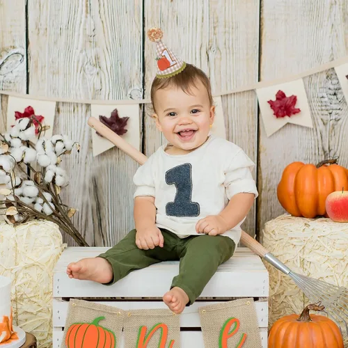 Vista 3 de Sombrero de calabaza para el primer cumpleaños para niños, decoración de primer cumpleaños de otoño, sombrero de primer cumpleaños, decoración