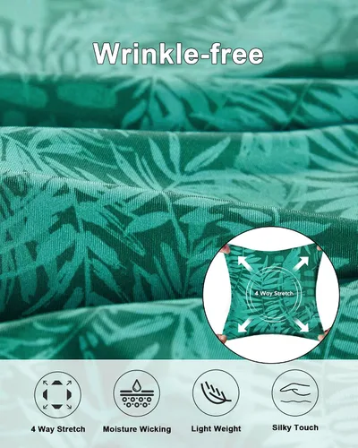 Vista 4 de BOJIN Camisa hawaiana de manga corta con botones para hombre, diseño floral tropical, sin arrugas, para vacaciones en la playa