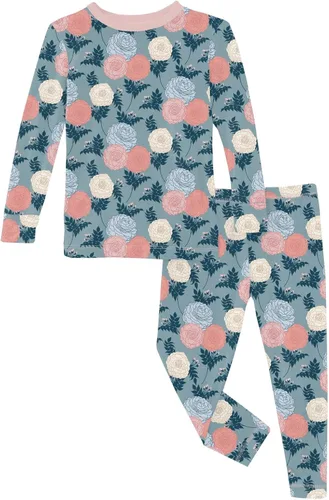 Vista 44 de KicKee Pants Conjunto de pijama de manga larga con estampado de piezas