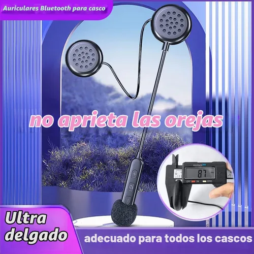 Vista 2 de Auriculares Bluetooth para casco de motocicleta, Bluetooth 5.0, auriculares impermeables para motocicleta, control de música, 80 horas