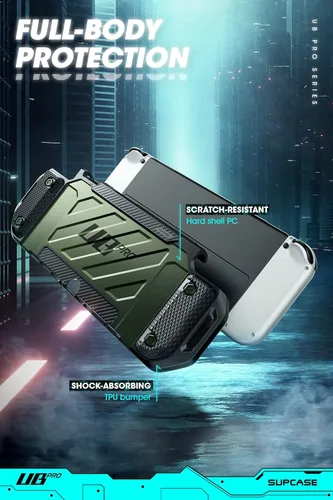 Vista 4 de SUPCASE Unicorn Beetle Pro Series - Funda para Nintendo Switch modelo OLED (2021), funda protectora resistente acoplable compatible con consola
