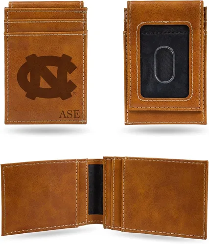 Vista 32 de Rico Industries NCAA Arizona State Sun Devils Brown - Cartera de bolsillo frontal personalizada con grabado láser - Delgada/ligera - Gran artículo