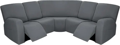 Vista 28 de PureFit Fundas para sofá modular de 7 piezas, fundas de sofá reclinable seccional extra grandes para sofás reclinables en forma de L, fundas de sofá