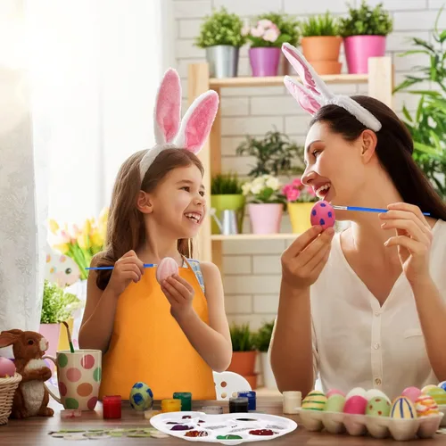 Vista 5 de Juego de 24 paletas de pintura para niños y niños, delantales de pintura, delantales de tela, suministros de fiesta, decoración de fiesta de arte