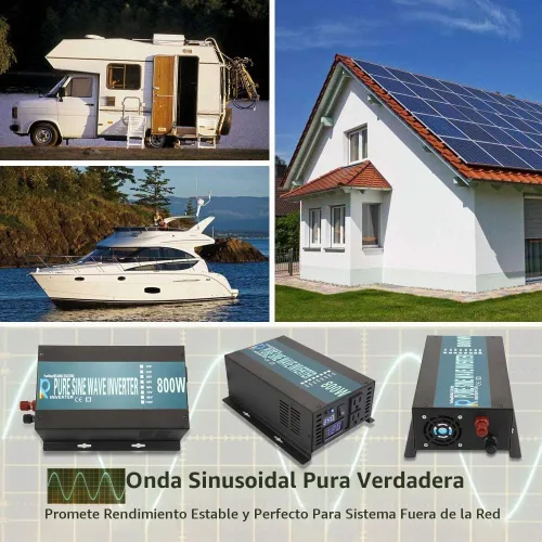 Vista 6 de WZRELB Pantalla LED duradera de potencia completa completa 800W Inversor solar de onda sinusoidal pura 12Vdc a 120Vac, (RBP80012B1)
