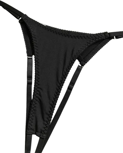 Vista 4 de Lilosy - Conjunto de lencería sexy y transparente para mujer, brasier transparente y braga, 2 piezas