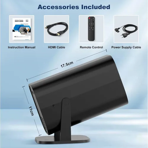 Vista 7 de Mini proyector de dormitorio, proyector de películas pequeñas (con Bluetooth y altavoz integrados), nativo 1080P, compatible con 4K, compatible