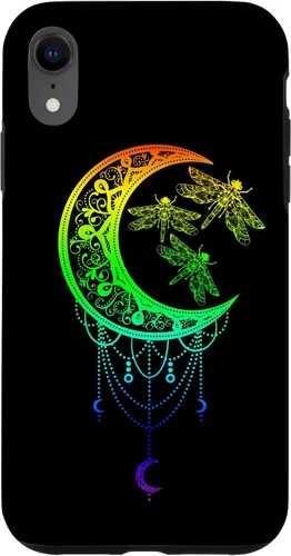 Vista 9 de Funda para iPhone 12 mini libélula, luna, diseño de mandala zen, yoga, chakras, budismo