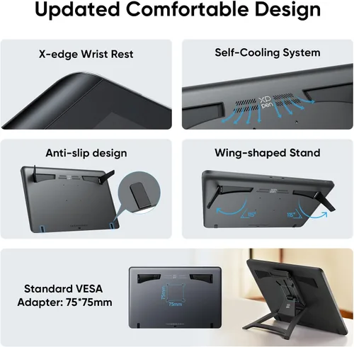 Vista 7 de XPPen Tableta de Dibujo 4K UHD Artist Pro 19 Gen2 con Pantalla, Tableta Gráfica 156% sRGB con Monitor de Dibujo Antirreflejo de 1.07 Mil Millones