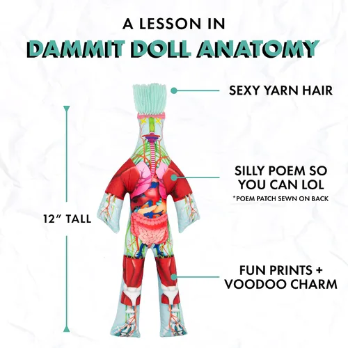 Vista 4 de Dammit Doll - Edición limitada - Muñeca Dammit Anatomy - Alivio del estrés, regalo de broma