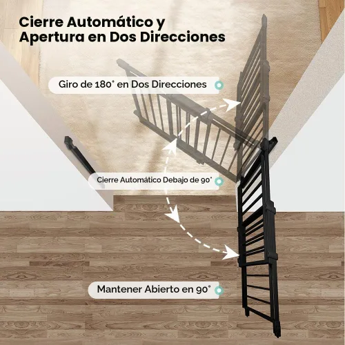 Vista 4 de COMOMY - Puerta de bebé de 27.5-43 pulgadas, sin barra inferior para escaleras y puertas